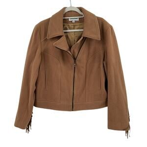 Vintage Jonathan Michael wool leather fringe jacket